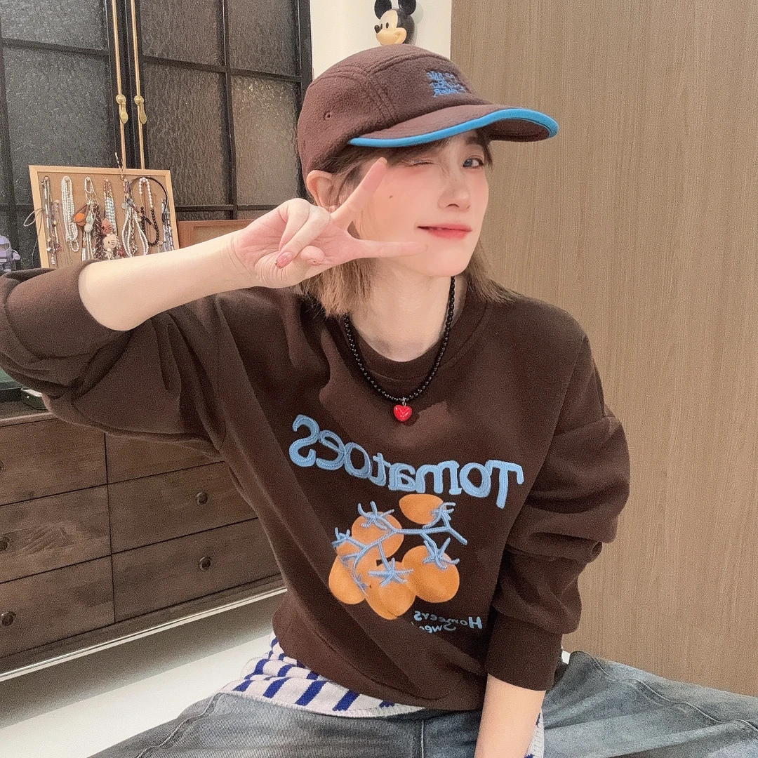 Apr.【柿柿如意】冬季新款加厚上衣重工刺绣时尚数码印卫衣SC251031