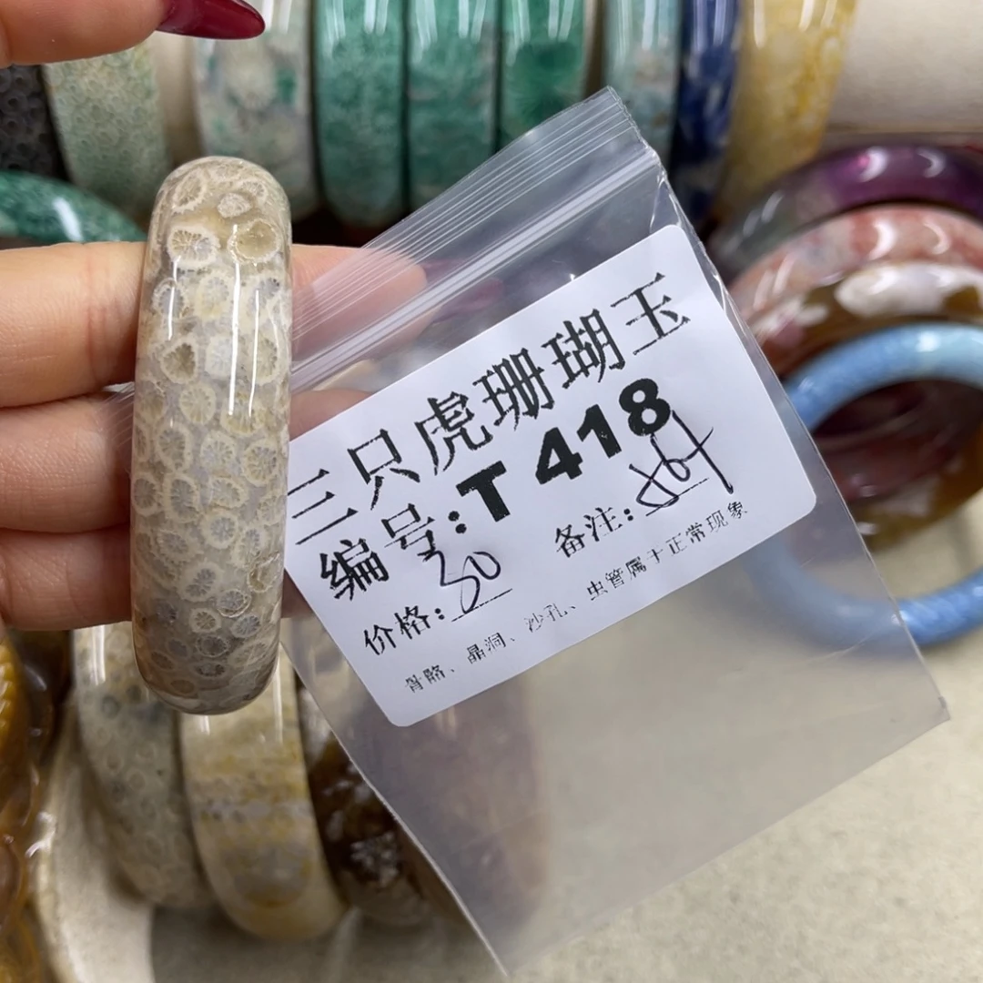 喜***理硅化珊瑚（珊瑚玉）未镶嵌h