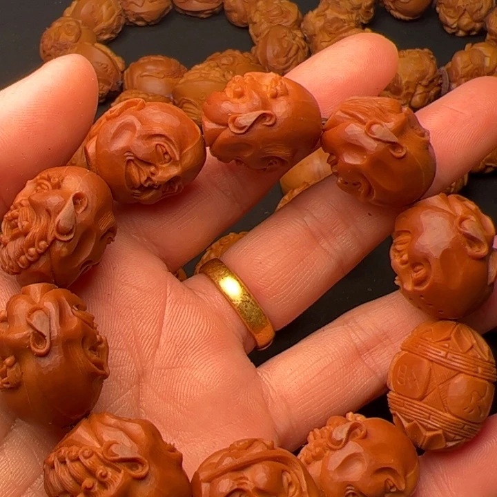 建***行手串/手链橄榄核橄榄核雕刻的核雕作品