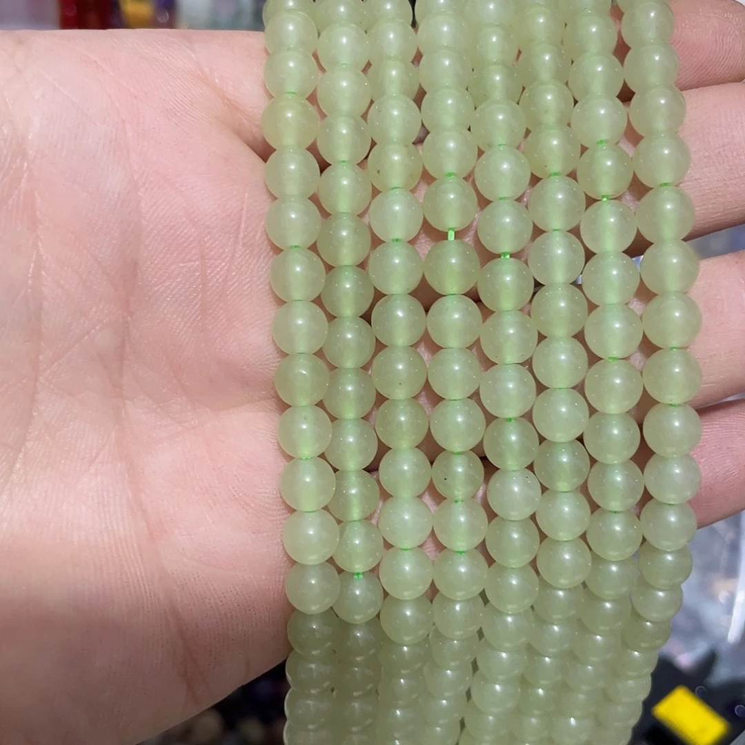 玛瑙/玉髓合金珠宝半成品晴水圆珠2条装卡6
