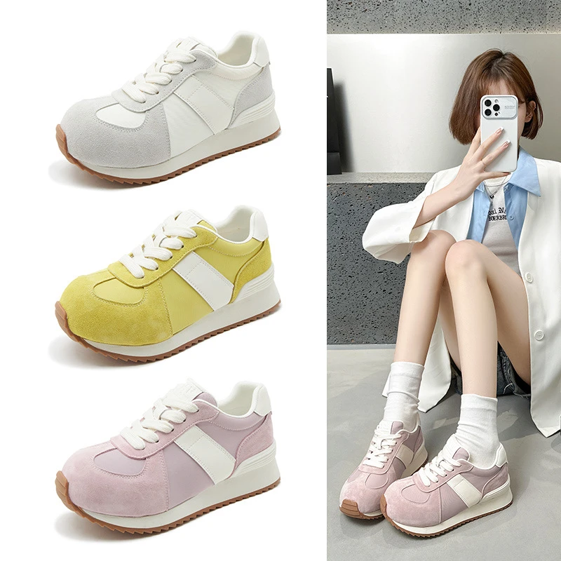 厚底德训鞋女潮流2025爆款韩版经典百搭系带休闲鞋板鞋鞋子运动鞋