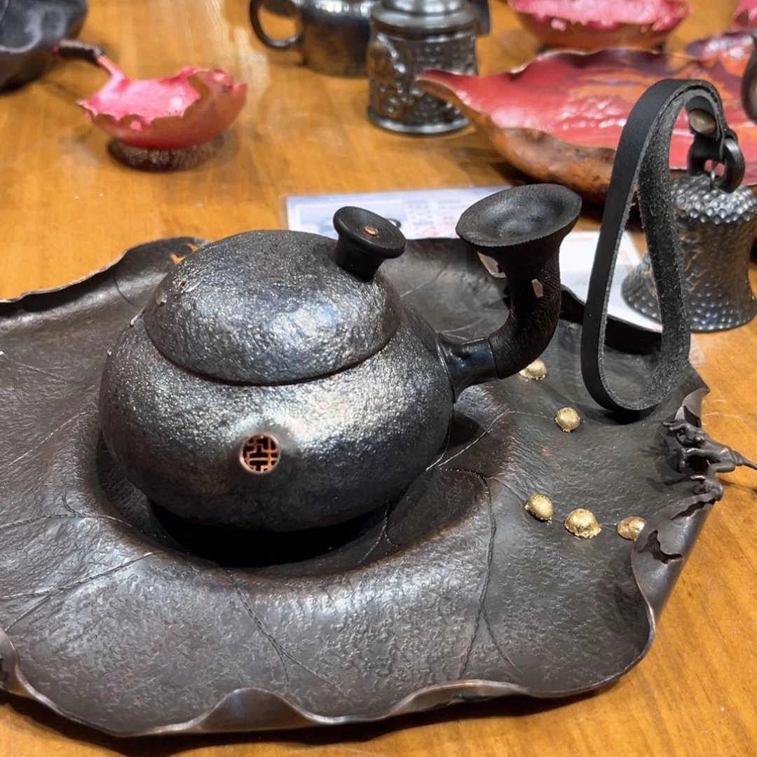 容天侧把壶复古手工锻打工艺