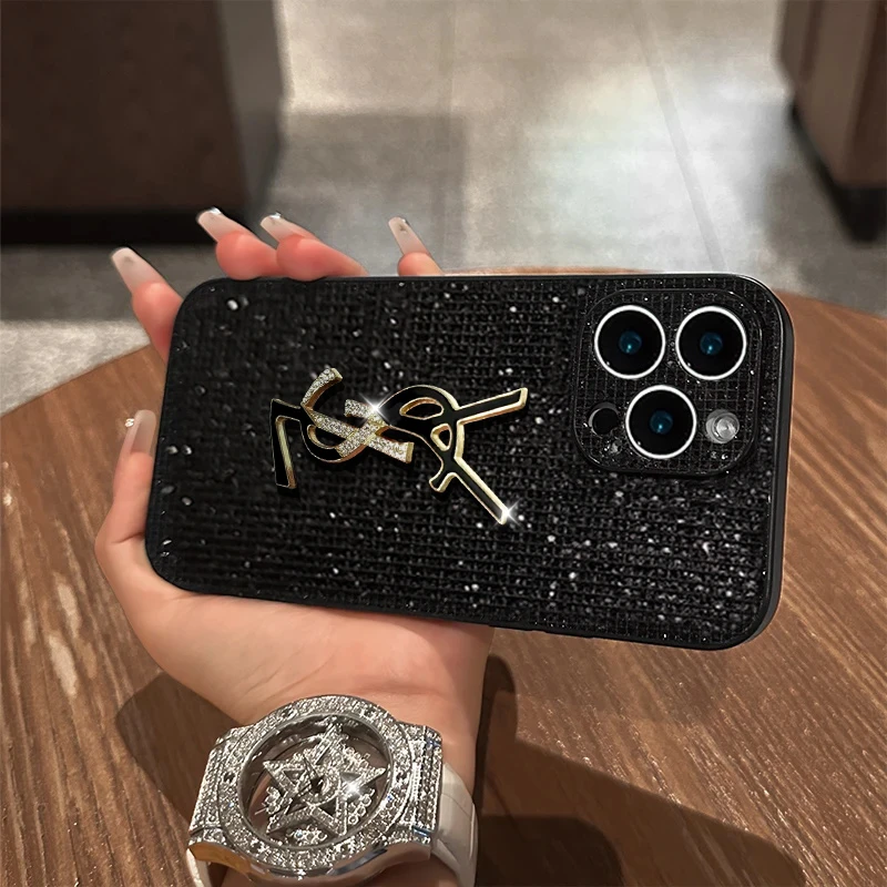 适用于苹果16/14闪黑片潮牌手机壳13pro网红12/15个性流行ins风