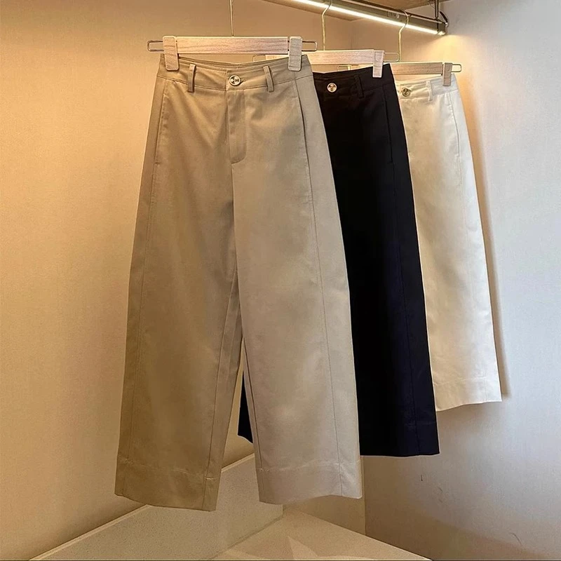 薄款九分直筒女2025夏季新款高腰宽松显瘦窄版后妈裤2025新款裤子