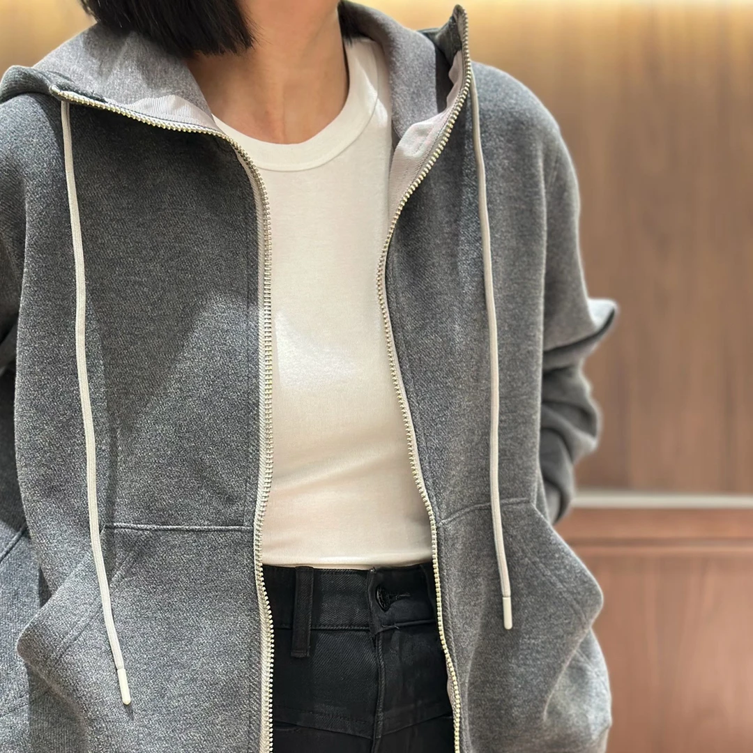 连帽短款女大码做旧连帽纯色卫衣加绒开衫时尚百搭休闲88662