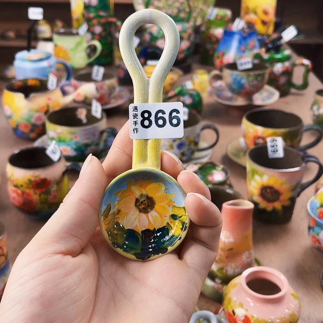 纯纯莫奈油画风茶盘纯纯莫奈油画风瓢羹