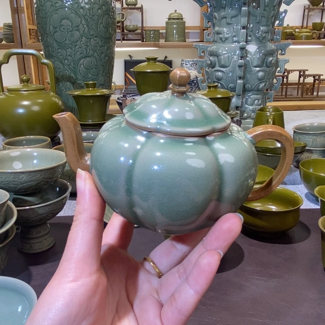 涛***涛瓷片微瑕南瓜壶哈哈哈