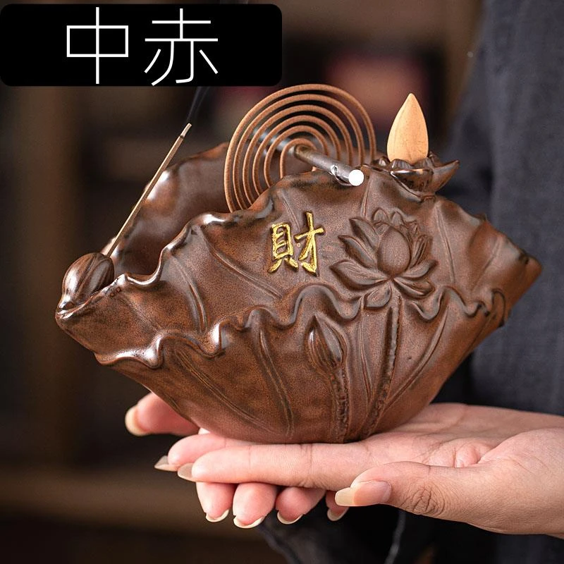 挂式荷花蚊香炉倒流香炉三用檀香家用室内沉香线香炉盘香摆件