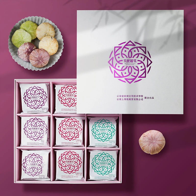 精品礼盒花我呢花云南鲜花饼酥皮馅饼50g*18枚