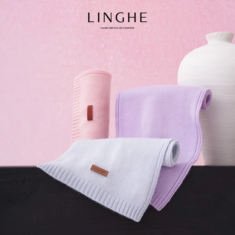 翎禾LINGHE-百搭简约轻奢女士ins小众时尚100羊绒围巾