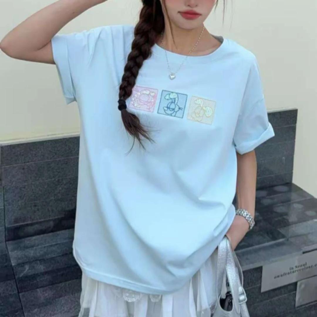 外单～圆领，狗狗图案短袖，均码，百搭，显瘦