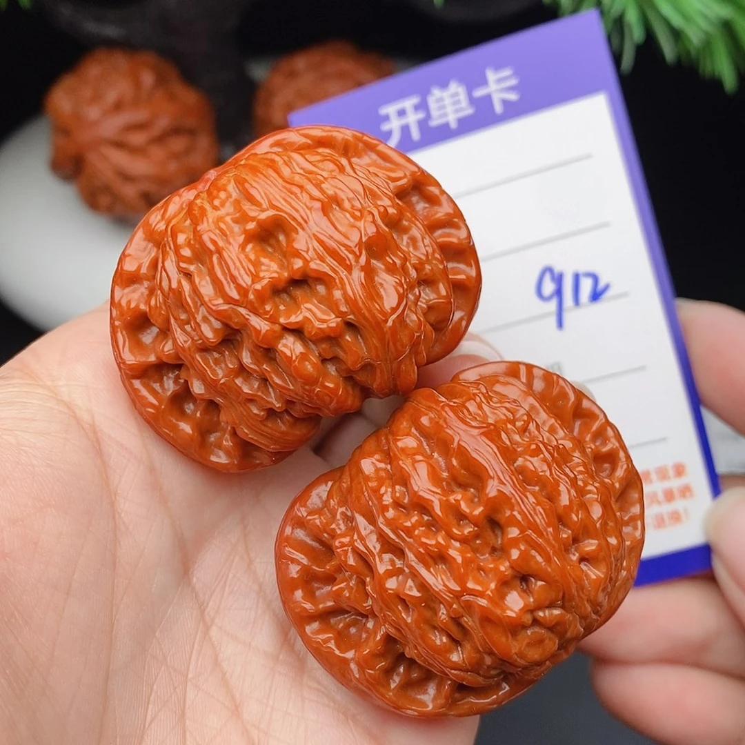 文玩核桃把件44球白912