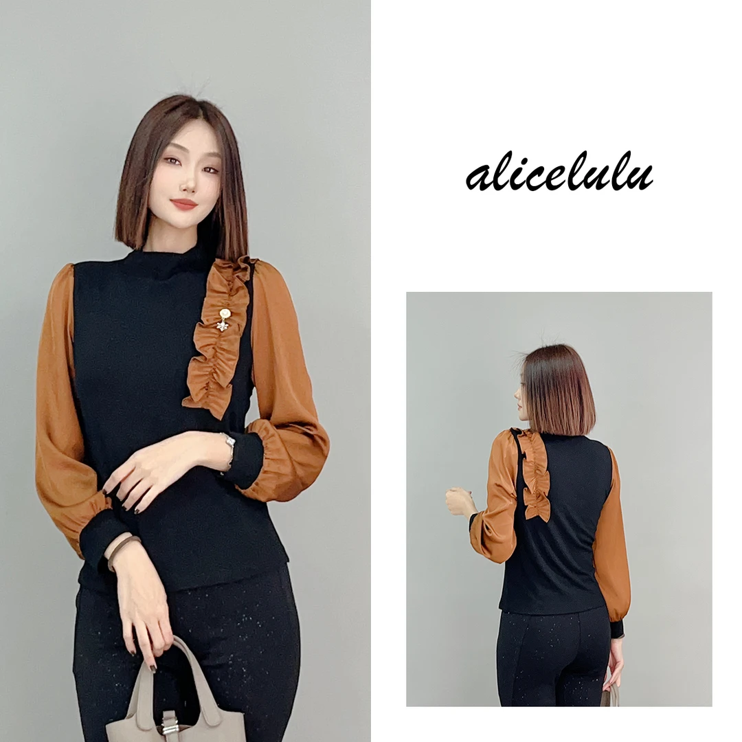 1 ALICE “轻歌曼舞”衬衫 浪漫花边 优雅撞色 S1034880Q