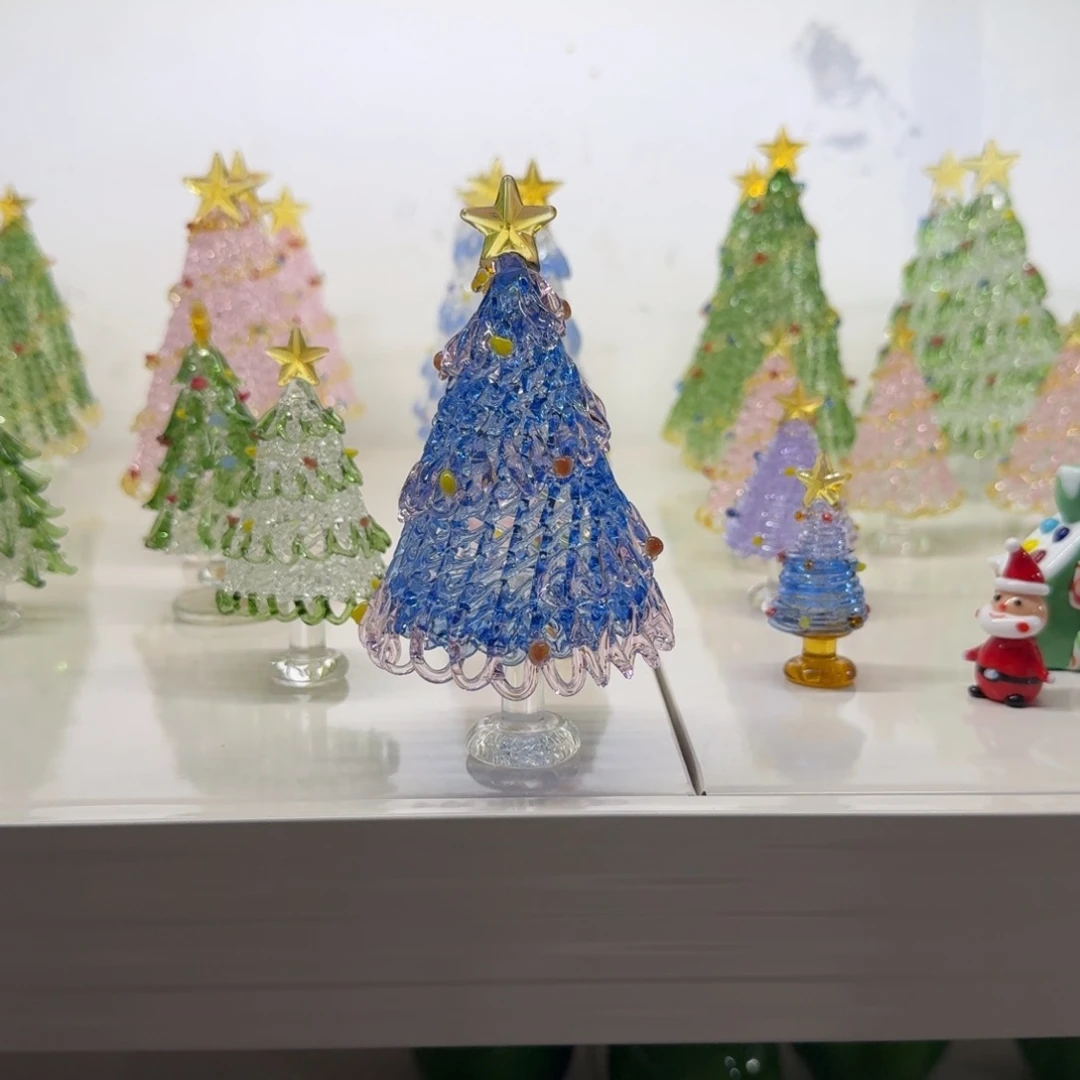 阿***）手工艺品琉璃深蓝色圣诞树