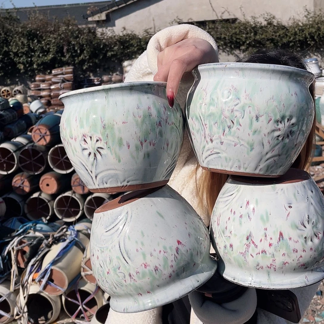 红陶王嫂花盆0129-242同款4个