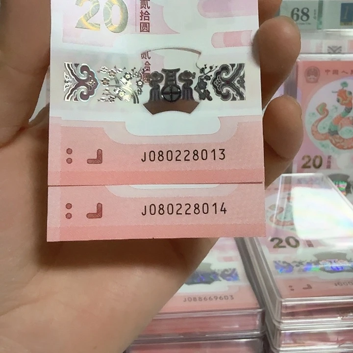 塑料小蛇钞号码080228013/14