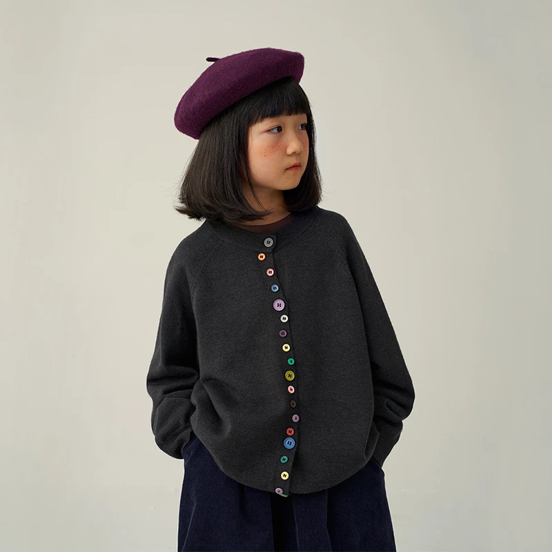 NNGZ设计师风女童毛衣开衫春秋季儿童针织衫休闲外套B24CM1082H