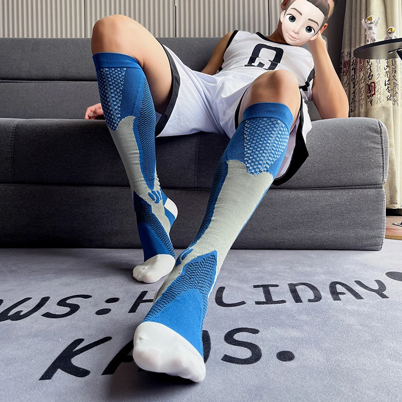 专业运动小腿压缩长筒压力袜男女通用跑步健身适用袜子运动袜