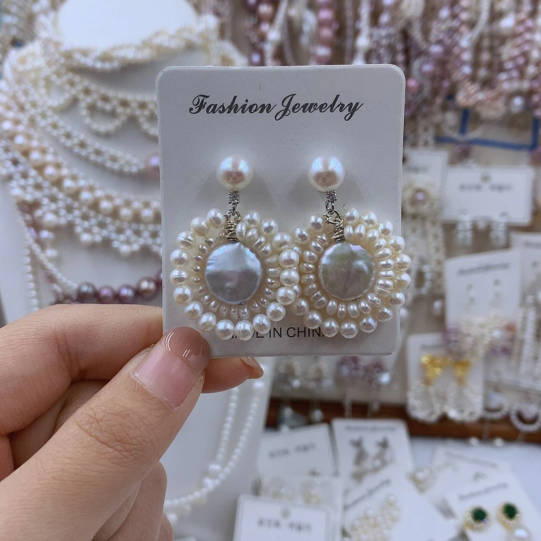 项链银S925镶嵌淡水珍珠