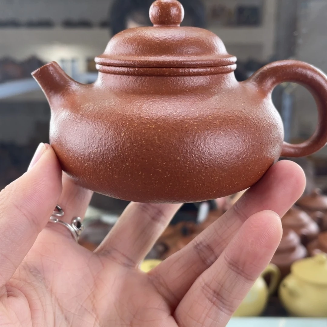 茶壶紫砂150cc红降坡茶壶