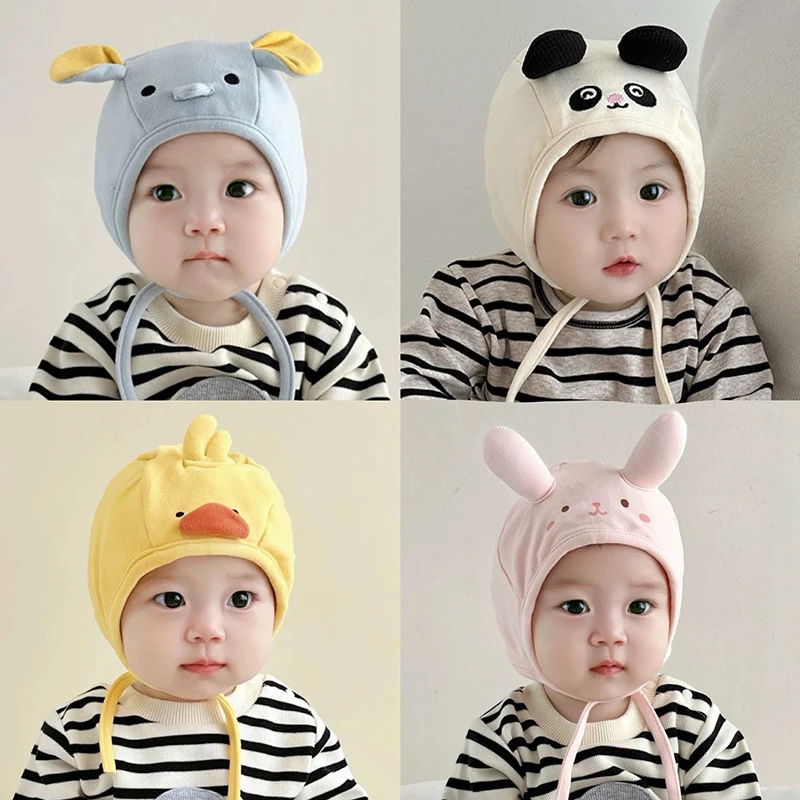 萌娃穿搭婴儿帽子春秋季洋气女宝宝护囟门帽小月龄秋冬护耳帽套头
