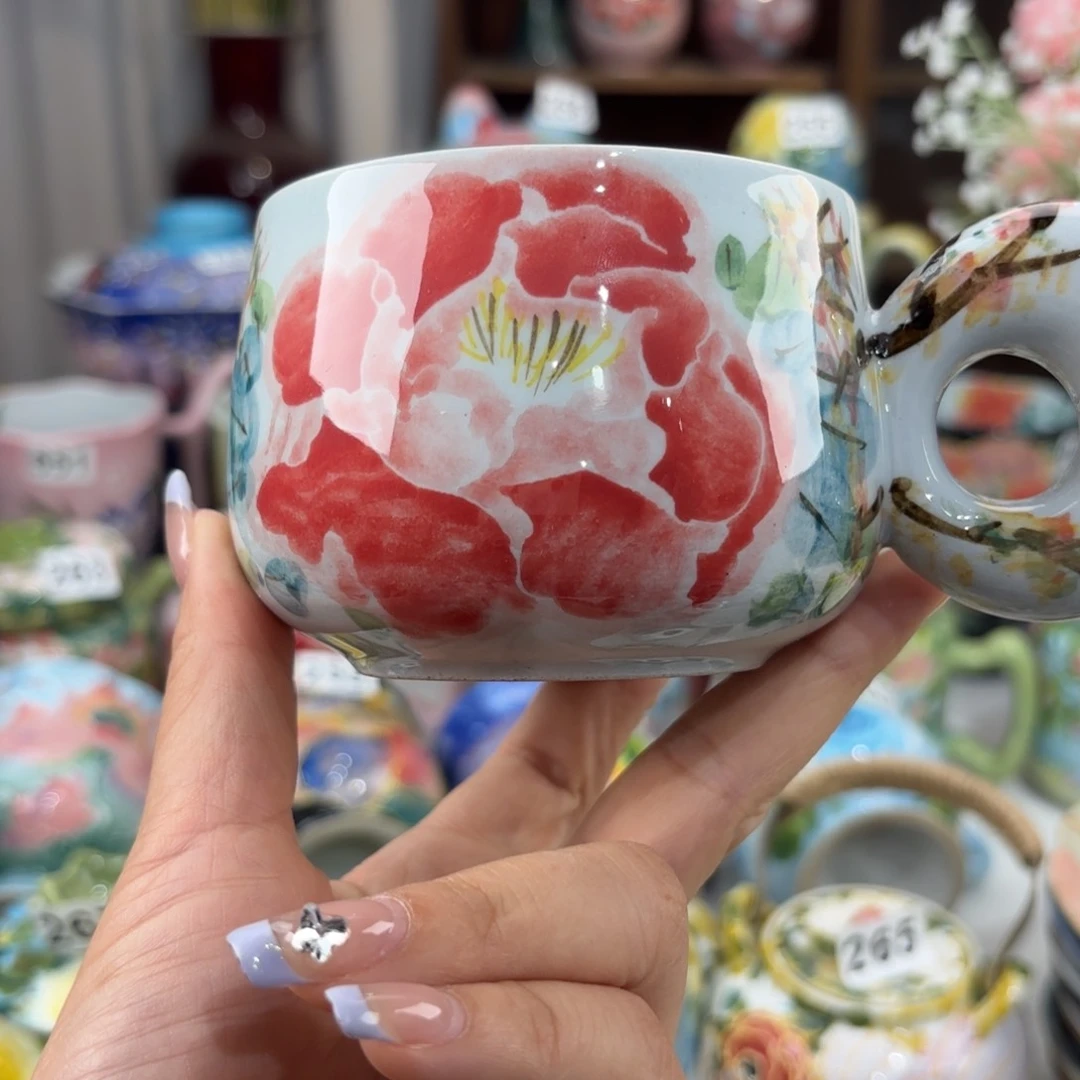 瓷片景德镇手绘高温釉下彩陶瓷茶具