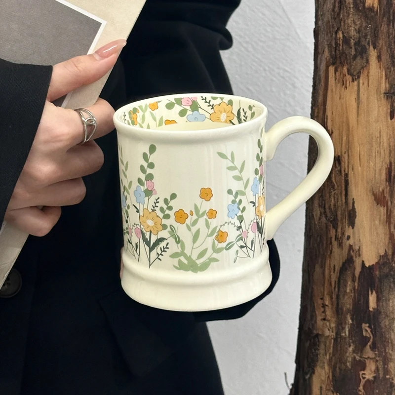 复古小清新陶瓷马克杯高颜值女生喝水杯实用早餐牛奶杯生日伴手礼