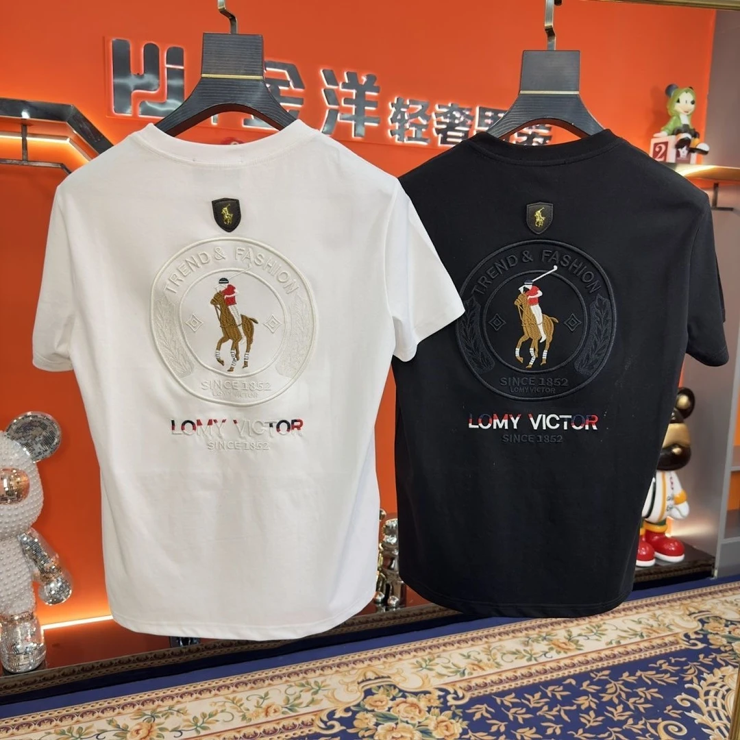 BW-短袖设计款半袖圆领T恤百搭常规贴布日常夏季刺绣K-253