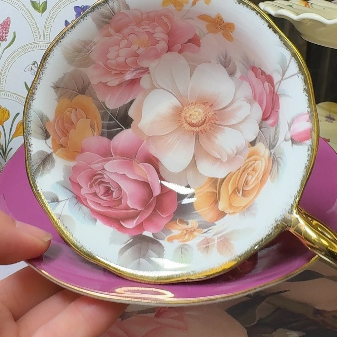 45%以上骨粉骨瓷咖啡杯紫红色