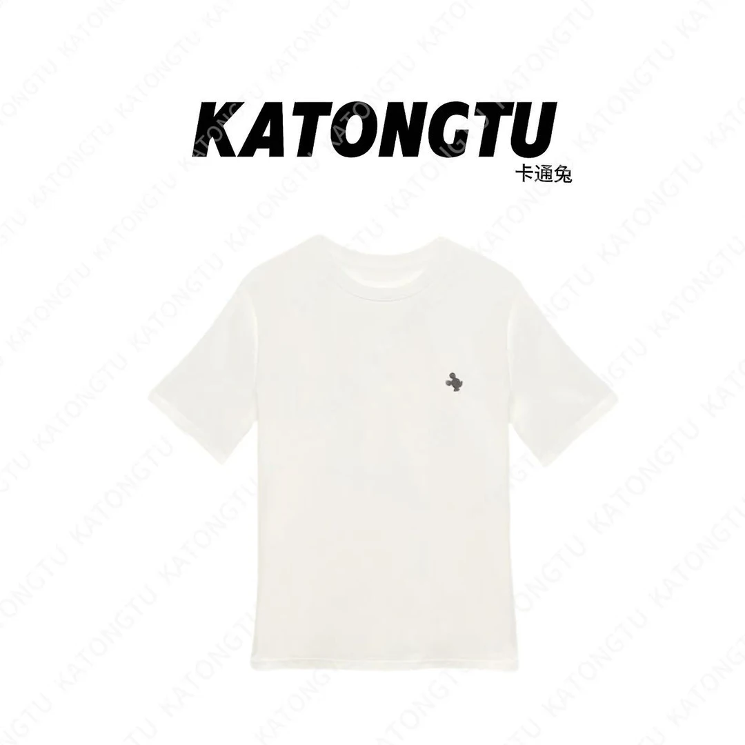 KATONGTU 【小米奇】25新款简约百搭合身纯色短袖上衣 DM2505064