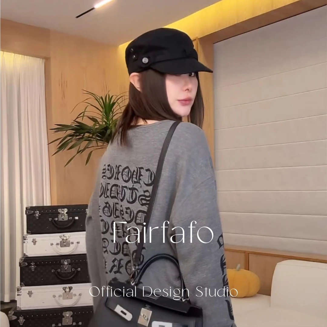 【梵文字母长袖】CXEL58116秋冬新款宽松保暖高级休闲潮牌舒适卫衣