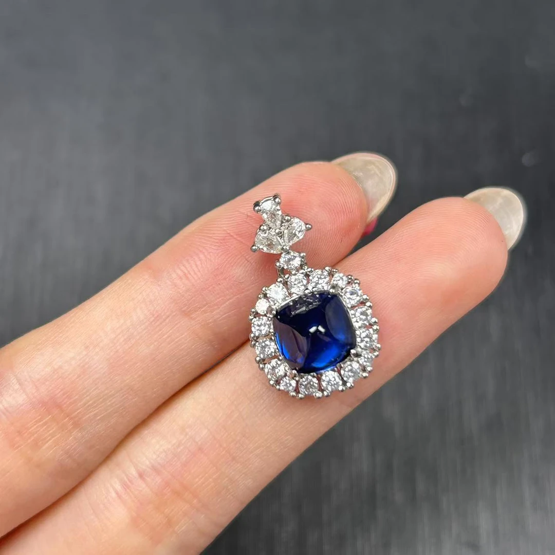 阿鲁沙-典藏高奢培育蓝宝石-精工合金吊坠配链873