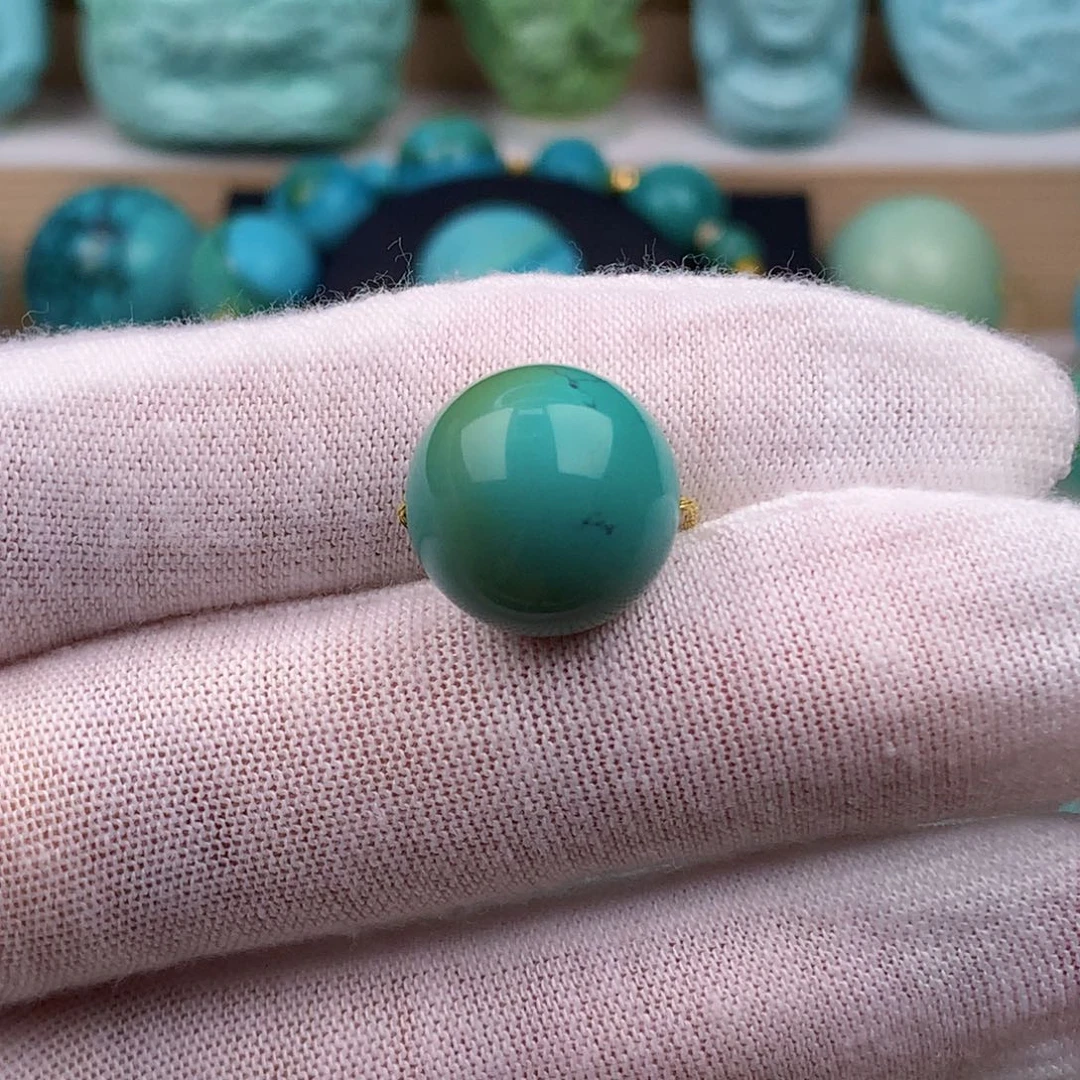 未镶嵌绿松石珠宝奇石14.6毫米