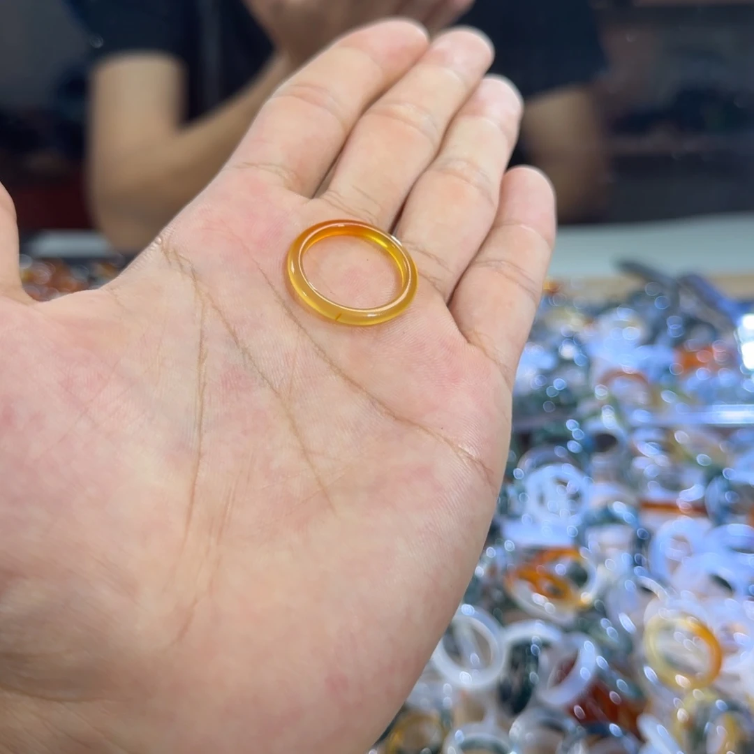 玛瑙/玉髓戒指未镶嵌28号20 圈有瑕疵买三送一