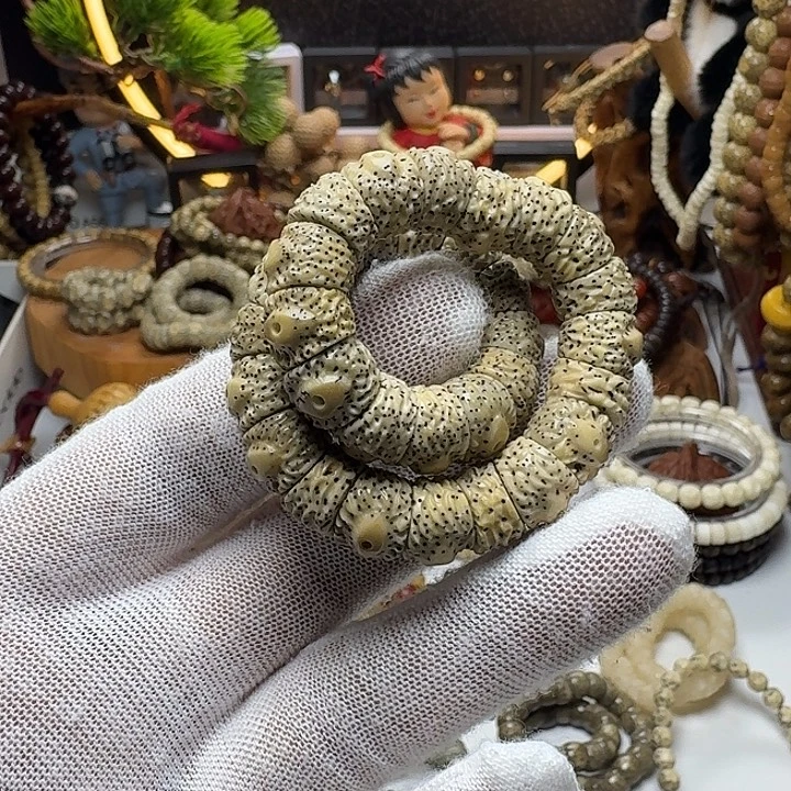 星月菩提手串5号车尺寸11石玉凤眼大肠手持