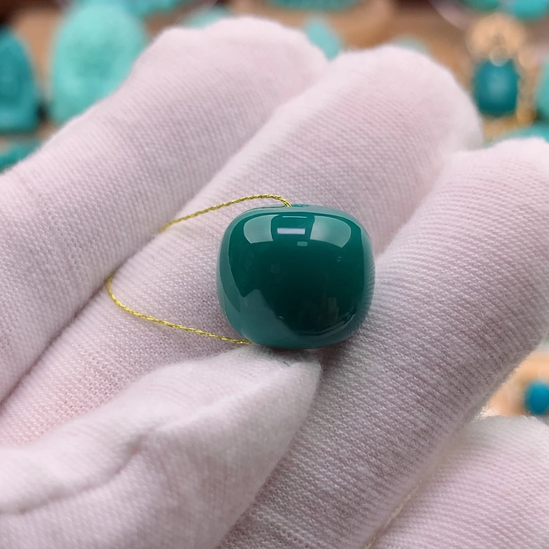 绿松石珠宝奇石未镶嵌14.7mm