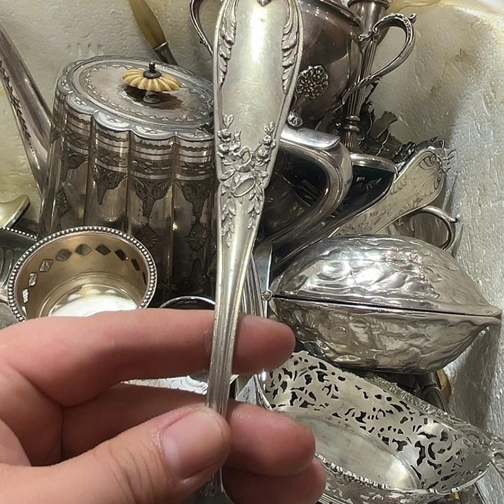 用***0贵金属欧洲中古老物件叉子