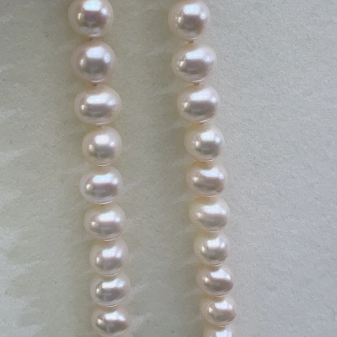 银S925镶嵌颈饰淡水珍珠➕9-10高品极光炫彩