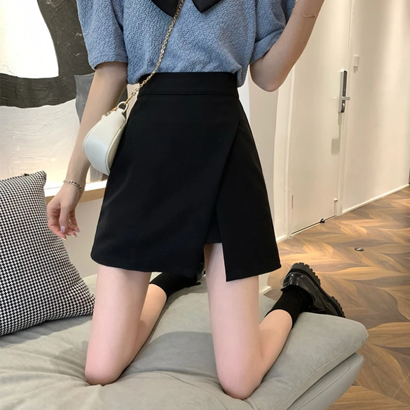 2025夏季新款开叉高腰半身裙胖妹妹大码女装新款夏a字裙