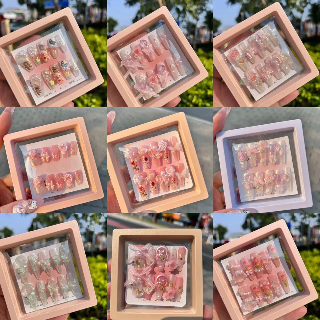 【玄璃系列】小众独立设计纯手工穿戴甲满钻重工轻奢爆闪款式