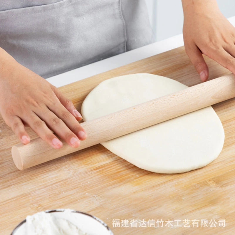 长款饺子皮擀面棒家用压面棍擀面棍滚轴擀面杖面粉棍实木烘焙工具