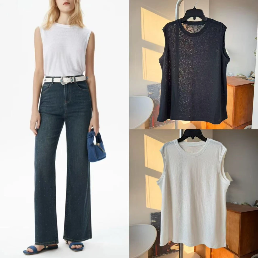 卷时髦度！意大利客供云朵亚麻老头宽松休闲背心