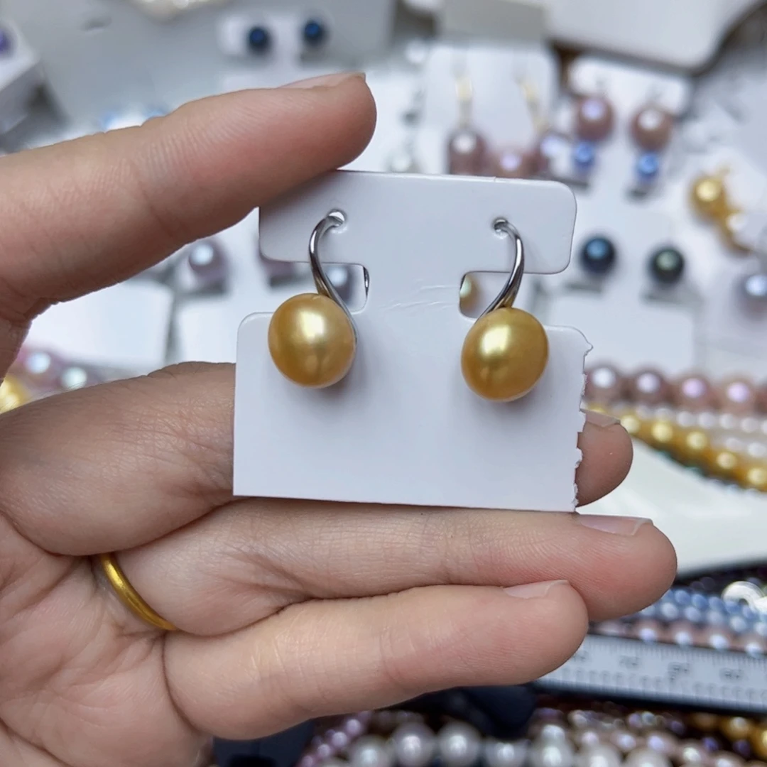 淡水珍珠耳饰银S925镶嵌