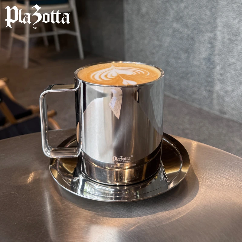 Plazottaseit1893德国全不锈钢杯茶杯亮光咖啡杯幼儿园儿童杯