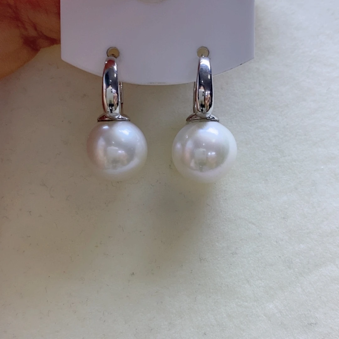 银S925镶嵌淡水珍珠耳饰