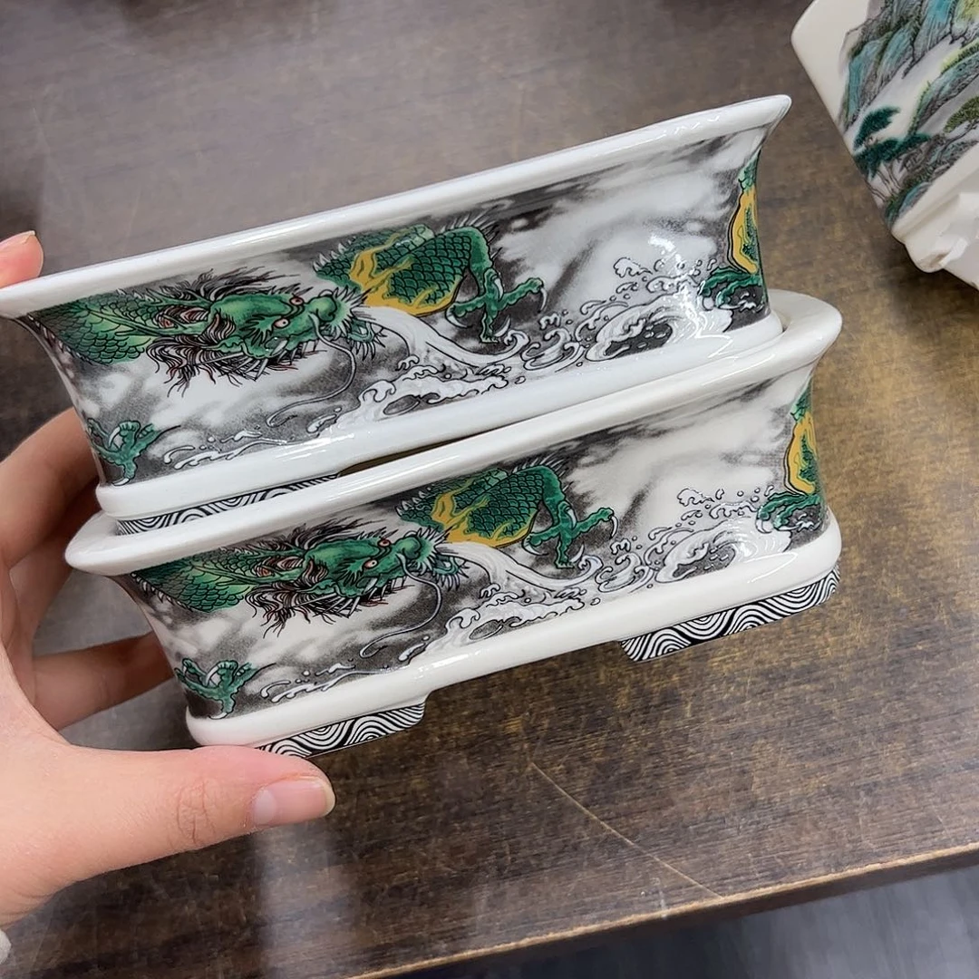 紫砂花盆203号瑕疵2个缩釉明显处理介意勿拍18cm