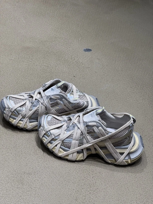 《偏大一码》厚底显高瘦休闲鞋老爹鞋百搭时尚系带潮八爪鱼绑带鞋