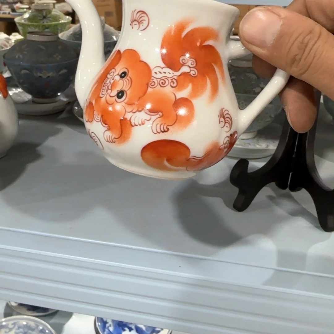 瓷片摆件手绘瓷器年底清清