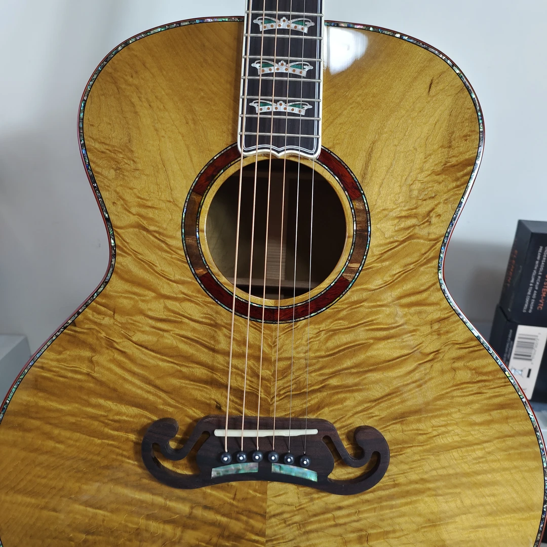 手工制作金丝楠全单吉他41寸42寸G桶D桶男女演奏级新手通用实木