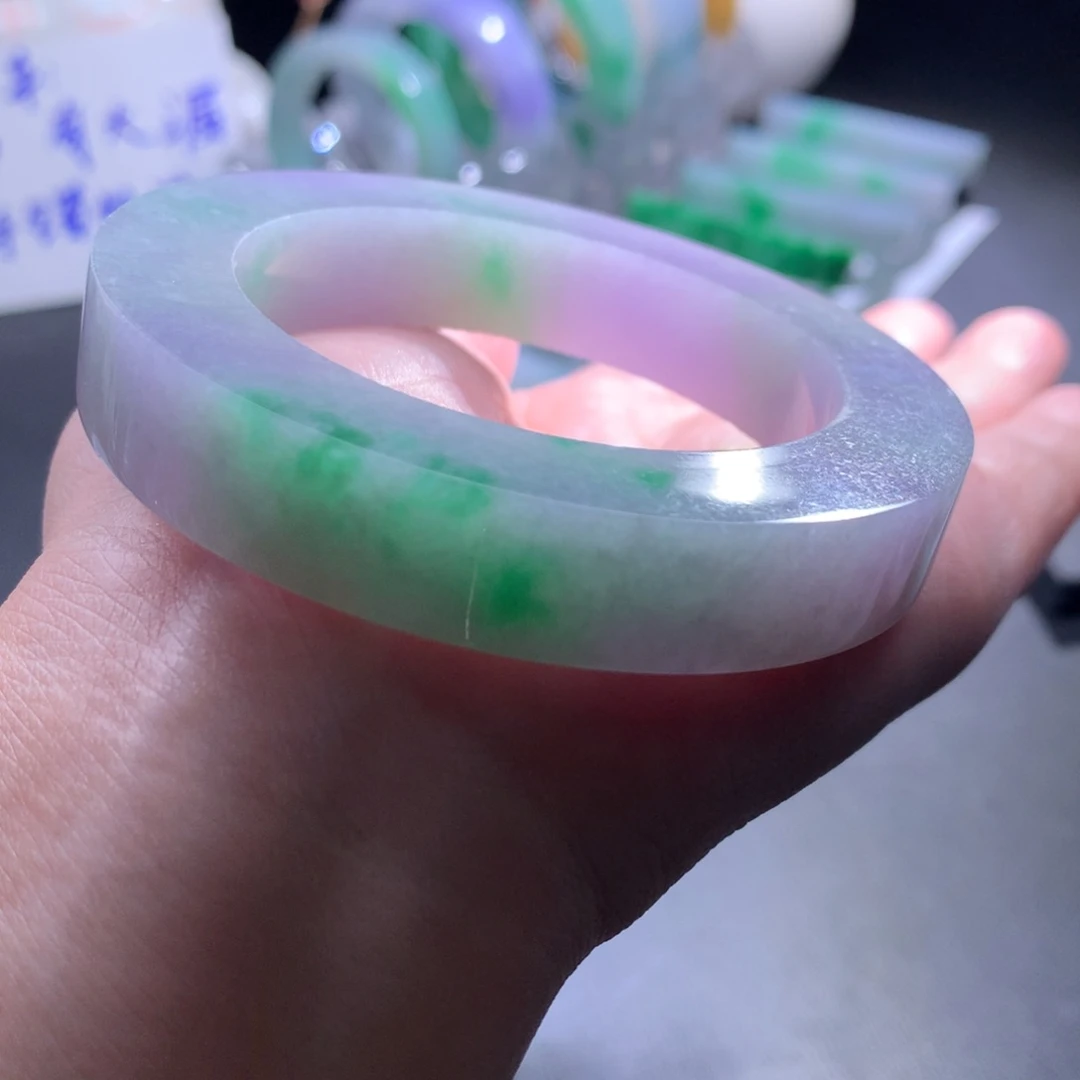 未镶嵌53-60冰胶春彩定制翡翠